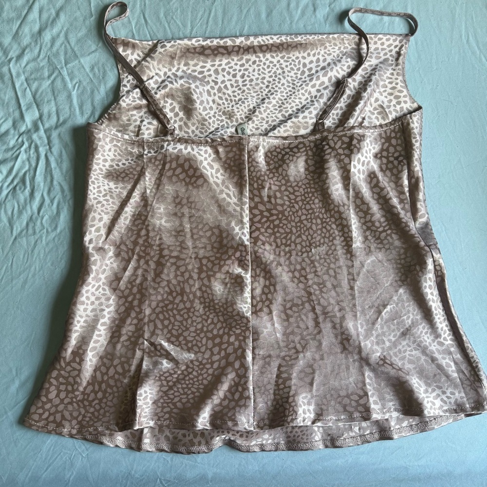 glam Taupe Leopard-Print Satin Cowl Neck Camisole - Picture 4 of 5